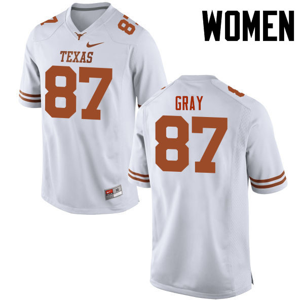 Women #87 Garrett Gray Texas Longhorns College Football Jerseys-White